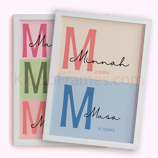 Custom Baby Names & Date Poster (2-3 Names)
