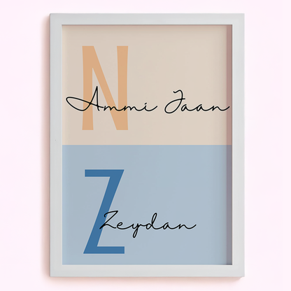 Custom Baby Names & Date Poster (2-3 Names)