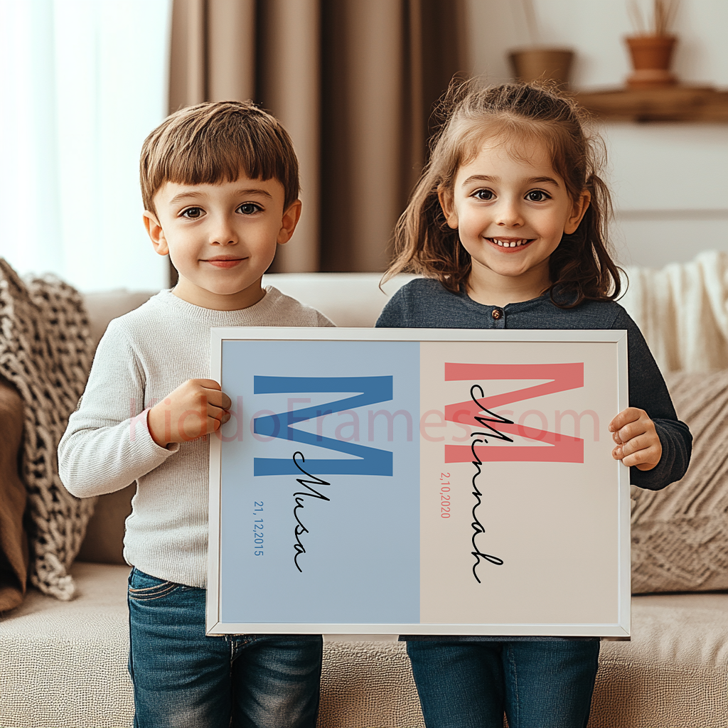 Custom Baby Names & Date Poster (2-3 Names)