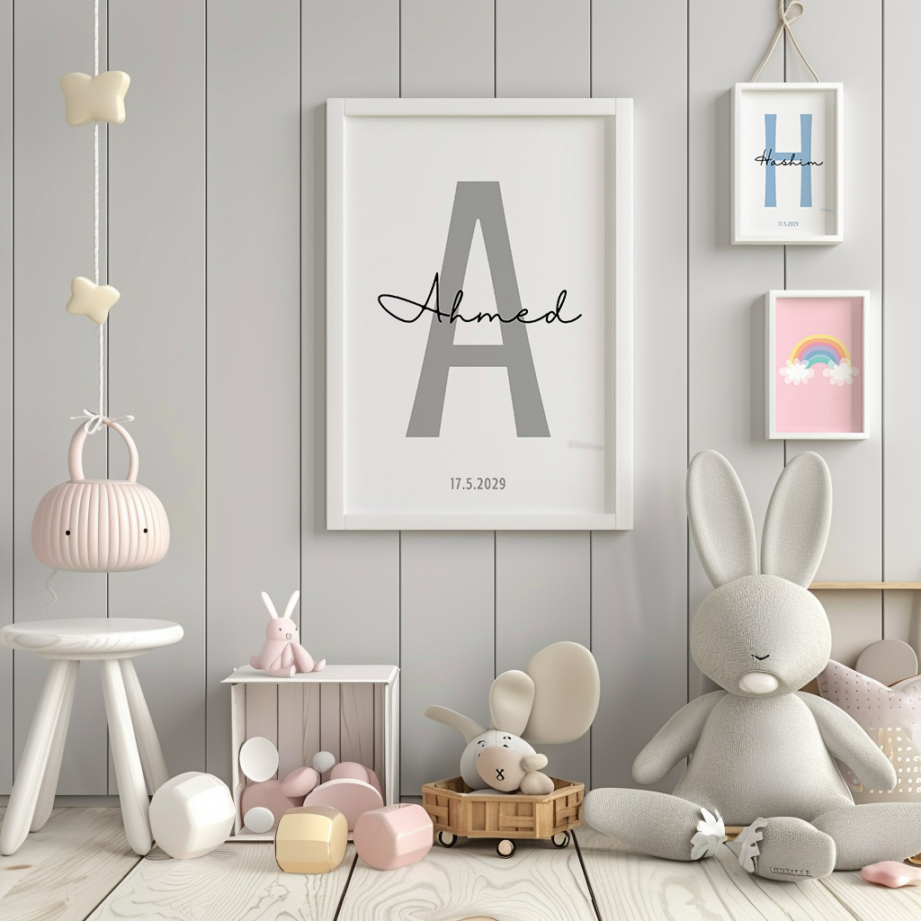 Baby Name & Date Custom Poster